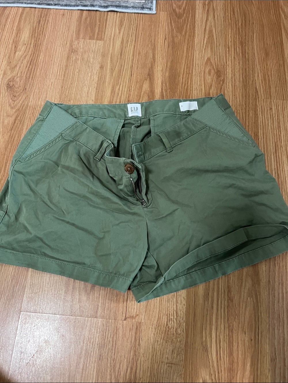 GAP Women's Olive Green Cotton Casual Shorts Maternity